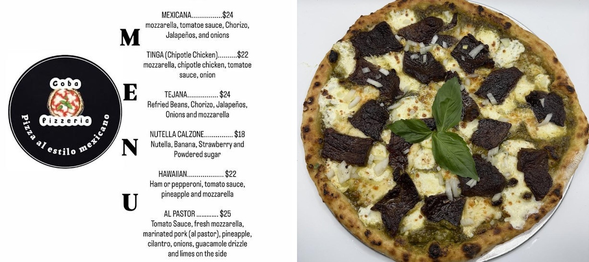 Coba Pizzeria Menu